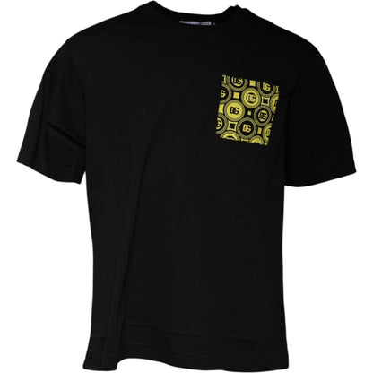 Dolce & Gabbana Black Logo Print Cotton Short Sleeves T-shirt