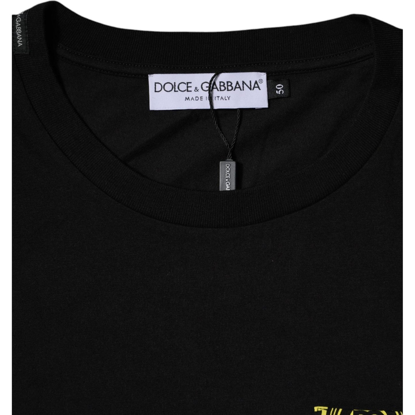 Dolce & Gabbana Black Logo Print Cotton Short Sleeves T-shirt