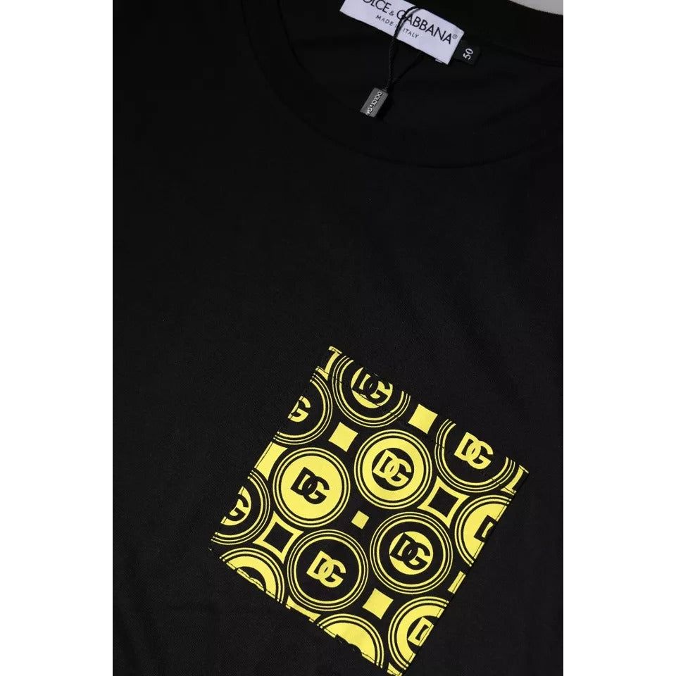 Dolce & Gabbana Black Logo Print Cotton Short Sleeves T-shirt
