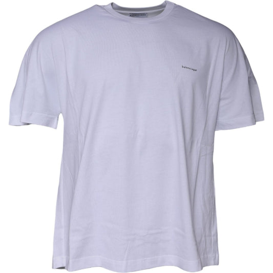 Balenciaga White Logo Cotton Jersey Crew Neck Short Sleeves T-shirt 1728,67345645728,Balenciaga,Clothing,Material: 100% Cotton,Men,Men - Clothing,Preowned / Defect,T-Shirts - Men - Clothing,White,XS Balenciaga TSH878479-xs