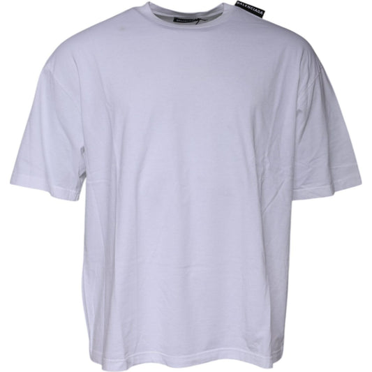 Balenciaga White Logo Cotton Jersey Crew Neck Short Sleeves T-shirt 1728,67345645728,Balenciaga,Clothing,Material: 100% Cotton,Men,Men - Clothing,Preowned / Defect,T-Shirts - Men - Clothing,White,XL Balenciaga TSH878481-xl