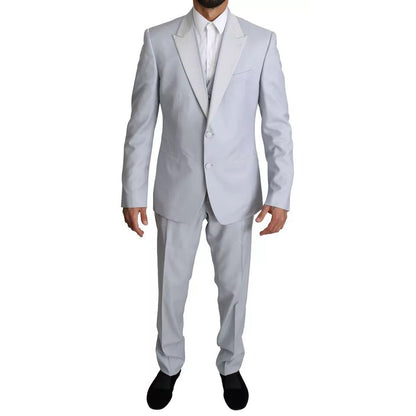 Dolce & Gabbana Light Blue SICILIA Wool 3 Piece Suit