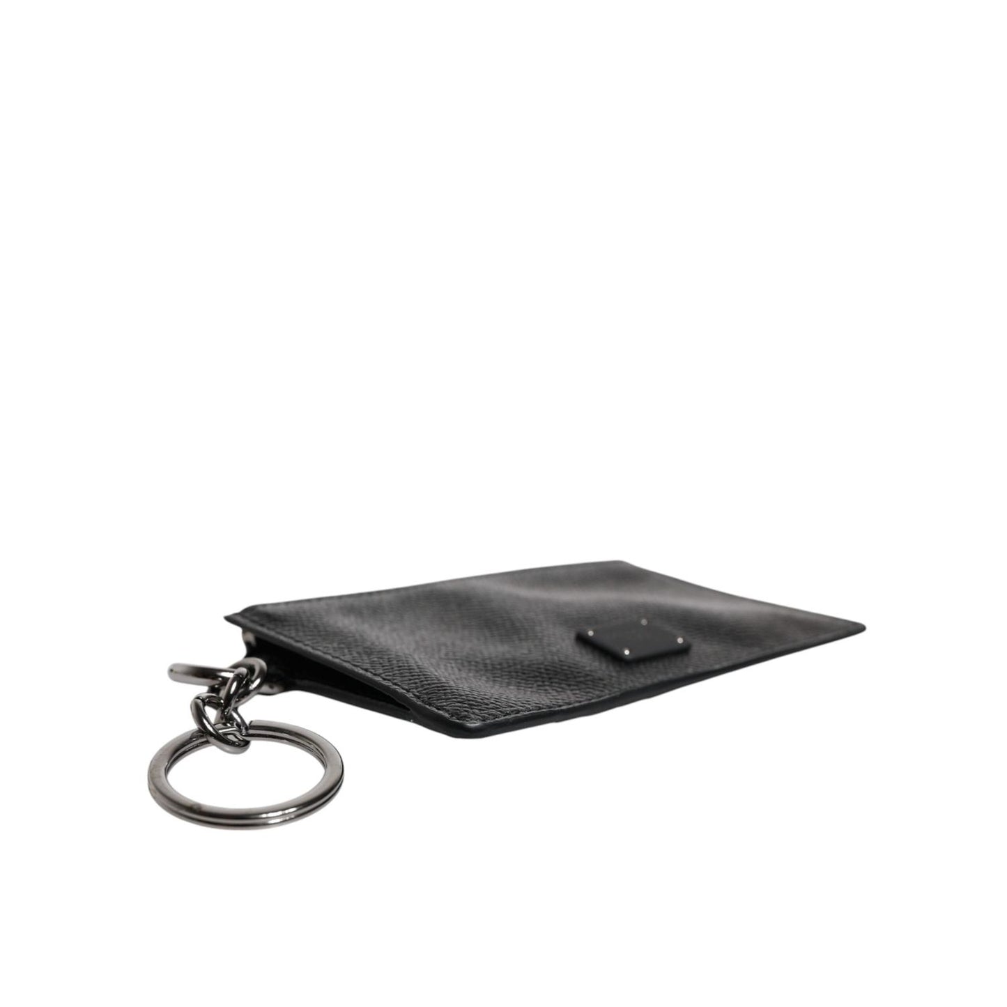 Dolce & Gabbana Black Calfskin Leather DG Logo Card Holder Wallet