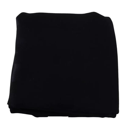Dolce & Gabbana Black Solid Silk Wool Fringe Wrap Scarf