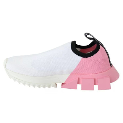 Dolce & Gabbana Pink White Logo Sorrento Sneakers Shoes
