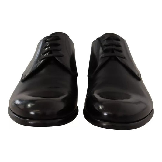 Dolce & Gabbana Black Leather Lace Up Mens Formal Derby Shoes 1728,67345645728,Black,Dolce & Gabbana,EU40/US7,Formal - Men - Shoes,Material: 100% Leather,Men,Men - Shoes,Preowned / Defect,Shoes Dolce & Gabbana MV4500-40