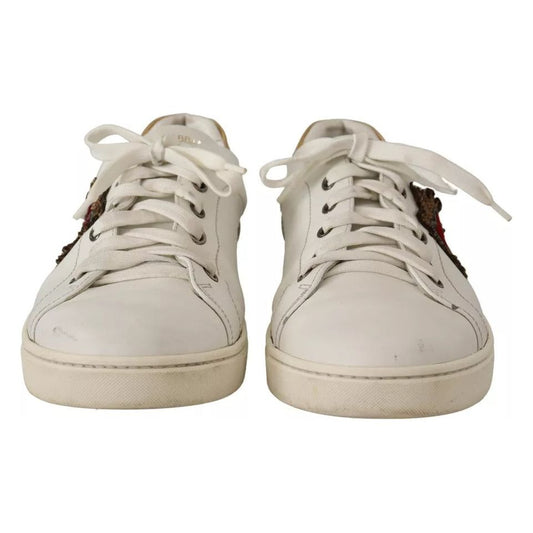 Dolce & Gabbana White Leather Heart Low Top Casual Sneakers Shoes 1728,67345645728,Dolce & Gabbana,EU43/US10,Material: 100% Leather,Men,Men - Shoes,Preowned / Defect,Shoes,Sneakers - Men - Shoes,White Dolce & Gabbana MV4638-43