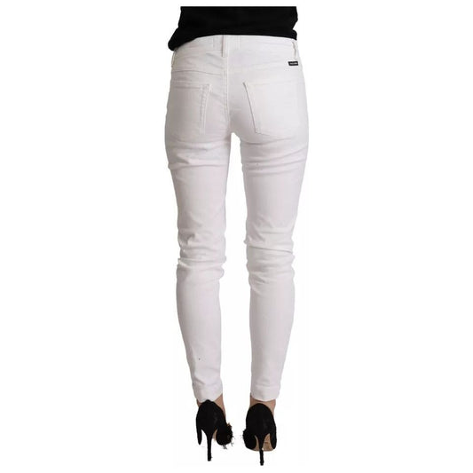 Dolce & Gabbana White Cotton Denim Pretty Slim Fit Jeans 1728,67345645728,Clothing,Dolce & Gabbana,IT38 | XS,Jeans & Pants - Women - Clothing,Material: 98% Cotton 2% Elastane,Preowned / Defect,White,Women,Women - Clothing Dolce & Gabbana PAN73040-38