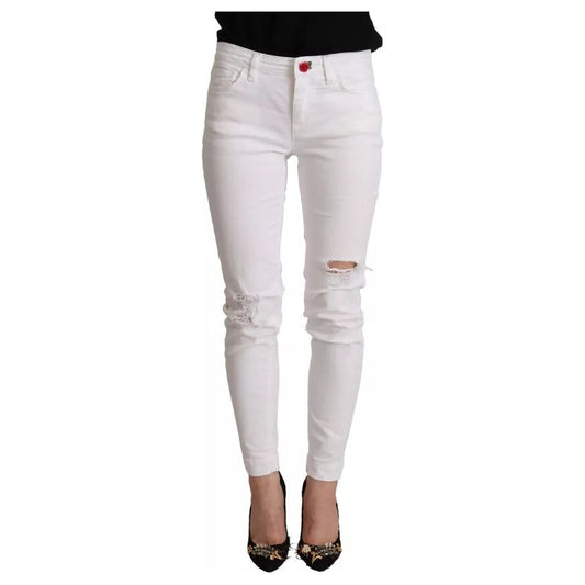 Dolce & Gabbana White Cotton Denim Pretty Slim Fit Jeans 1728,67345645728,Clothing,Dolce & Gabbana,IT38 | XS,Jeans & Pants - Women - Clothing,Material: 98% Cotton 2% Elastane,Preowned / Defect,White,Women,Women - Clothing Dolce & Gabbana PAN73040-38
