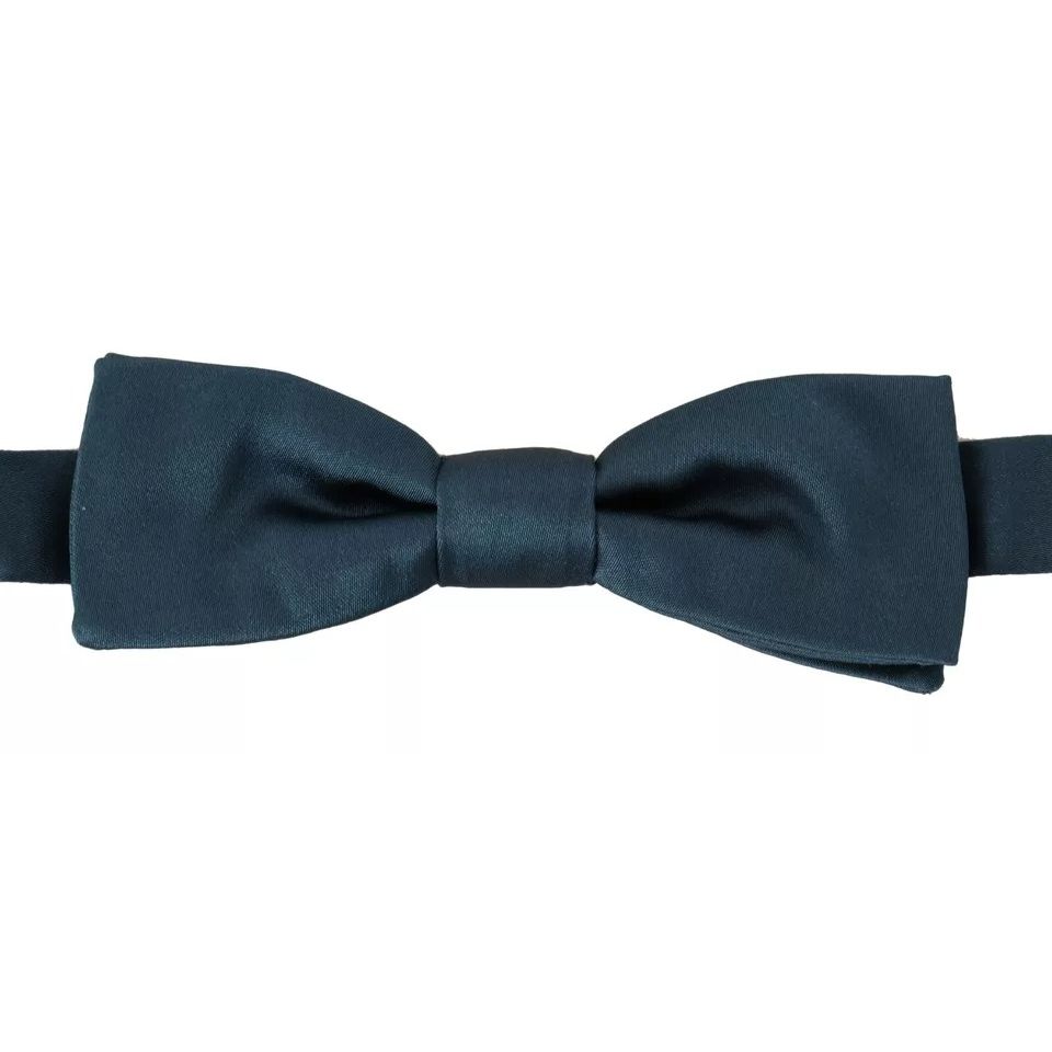 Dolce & Gabbana Blue 100% Silk Adjustable Neck Bow Tie Mens