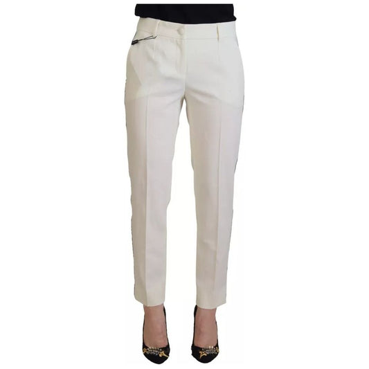 Dolce & Gabbana White High Waist Tapered Wool Pants 1728,67345645728,Clothing,Dolce & Gabbana,IT38 | XS,Jeans & Pants - Women - Clothing,Material: 99% Virgin Wool 1% Elastane,Preowned / Defect,White,Women,Women - Clothing Dolce & Gabbana PAN74205-38