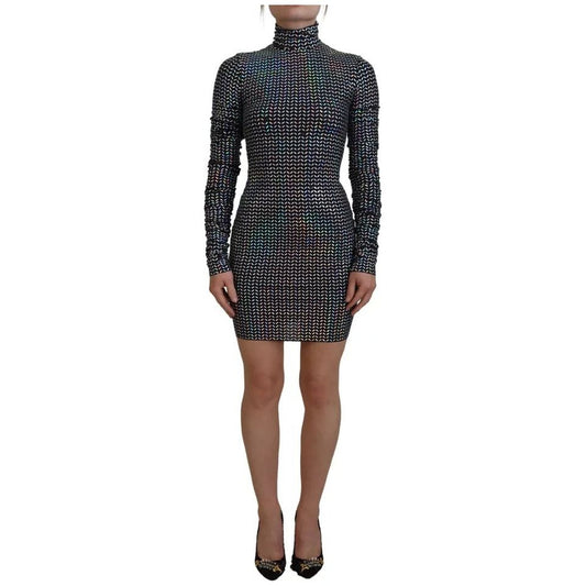 Dolce & Gabbana Black Embellished Nylon Bodycon Mini Dress 1728,67345645728,Black,Clothing,Dolce & Gabbana,Dresses - Women - Clothing,IT38 | XS,Material: 94% Nylon 6% Elastane,Preowned / Defect,Women,Women - Clothing Dolce & Gabbana DR28880-38