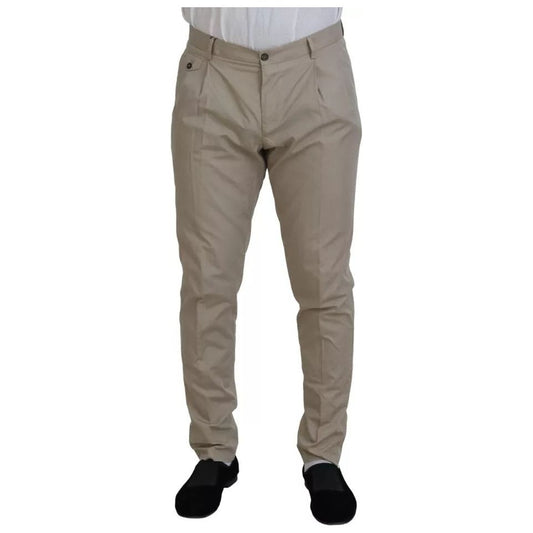 Dolce & Gabbana Beige Cotton Chino Men Formal Pants 1728,67345645728,Beige,Clothing,Dolce & Gabbana,IT48 | M,Jeans & Pants - Men - Clothing,Material: 100% Cotton,Men,Men - Clothing,Preowned / Defect Dolce & Gabbana PAN74718-48