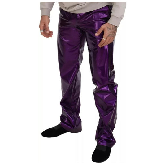 Dolce & Gabbana Purple Shining Men Casual Pants 1728,67345645728,Clothing,Dolce & Gabbana,IT44 | XS,Jeans & Pants - Men - Clothing,Material: 86% Nylon 14% Elastane,Men,Men - Clothing,Preowned / Defect,Purple Dolce & Gabbana PAN74274-44