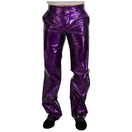 Dolce & Gabbana Purple Shining Men Casual Pants 1728,67345645728,Clothing,Dolce & Gabbana,IT44 | XS,Jeans & Pants - Men - Clothing,Material: 86% Nylon 14% Elastane,Men,Men - Clothing,Preowned / Defect,Purple Dolce & Gabbana PAN74274-44