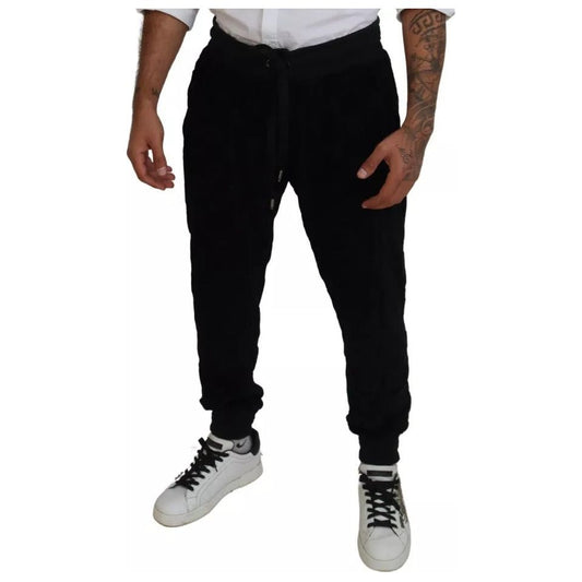 Dolce & Gabbana Black Cotton Skinny Jogger Sweatpants Pants 1728,67345645728,Black,Clothing,Dolce & Gabbana,IT54 | XL,Jeans & Pants - Men - Clothing,Material: 100% Cotton,Men,Men - Clothing,Preowned / Defect Dolce & Gabbana PAN74812-54