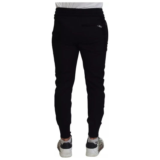 Dolce & Gabbana Black Cotton Blend Jogger Sweatpants Pants 1728,67345645728,Black,Clothing,Dolce & Gabbana,IT44 | XS,Jeans & Pants - Men - Clothing,Material: 78% Cotton 20% Virgin Wool 2% Elastane,Men,Men - Clothing,Preowned / Defect Dolce & Gabbana PAN74