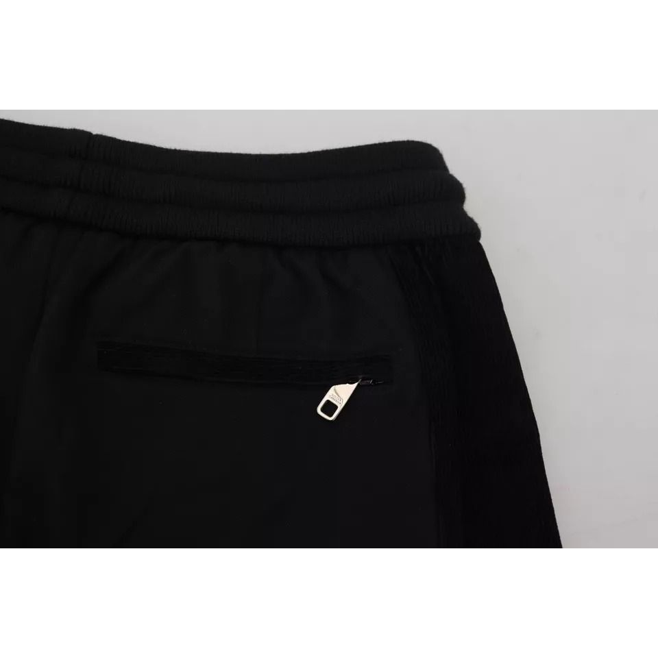 Dolce & Gabbana Black Cotton Blend Jogger Sweatpants Pants