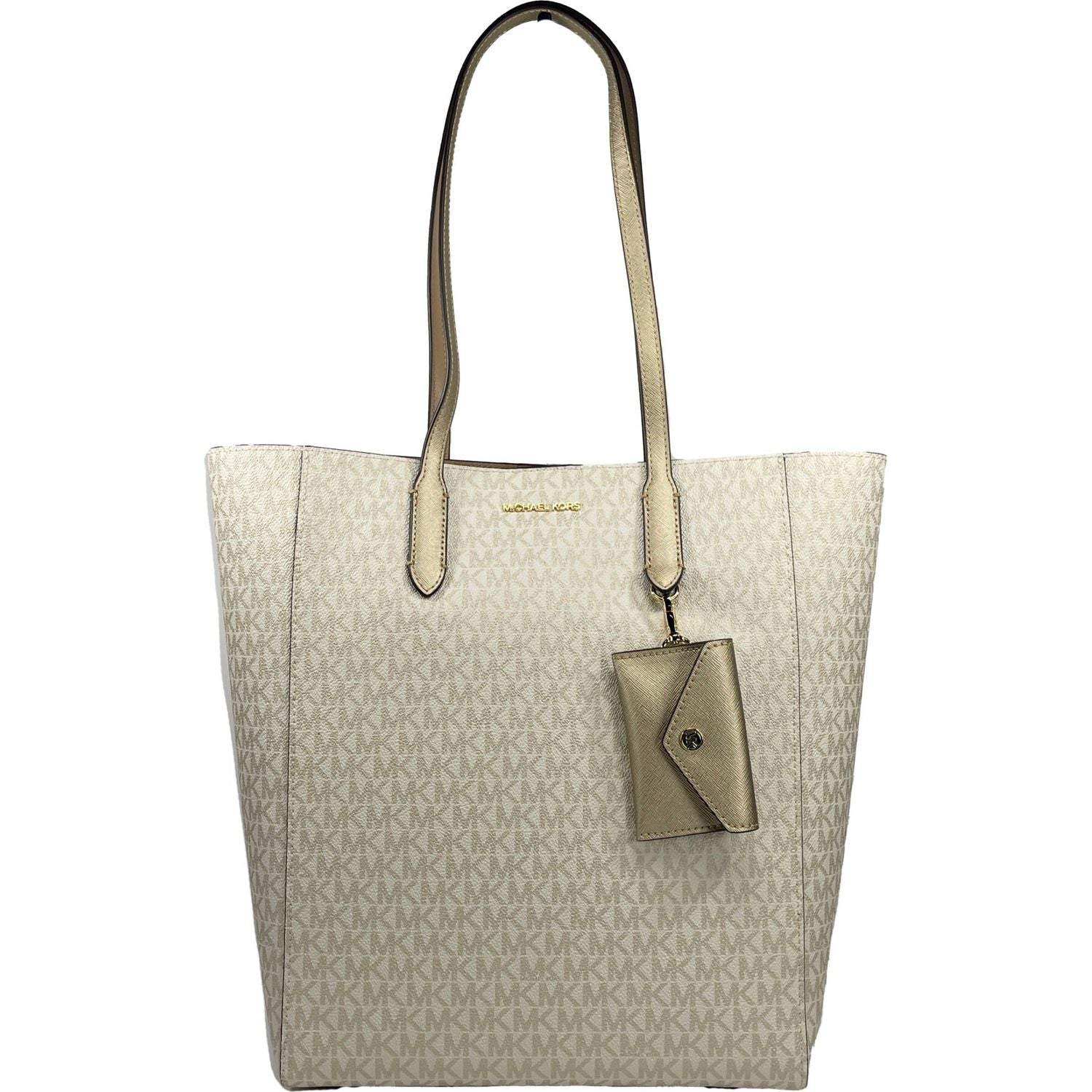 Front view with bag zipped and handles upright.