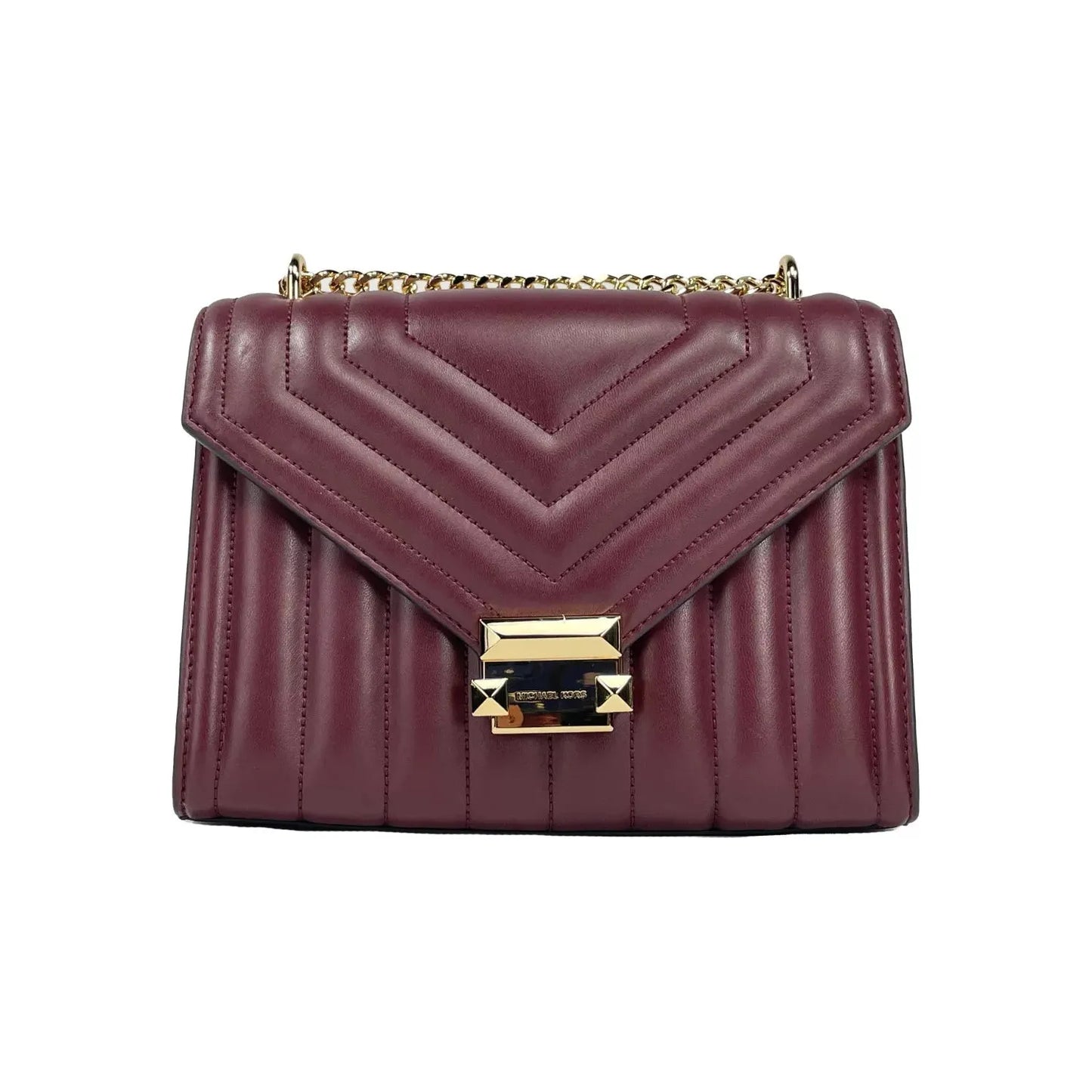Michael Kors Whitney Medium Chain Shoulder Flap Crossbody Oxblood 87187