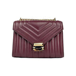 Michael Kors Whitney Medium Chain Shoulder Flap Crossbody Oxblood 87187