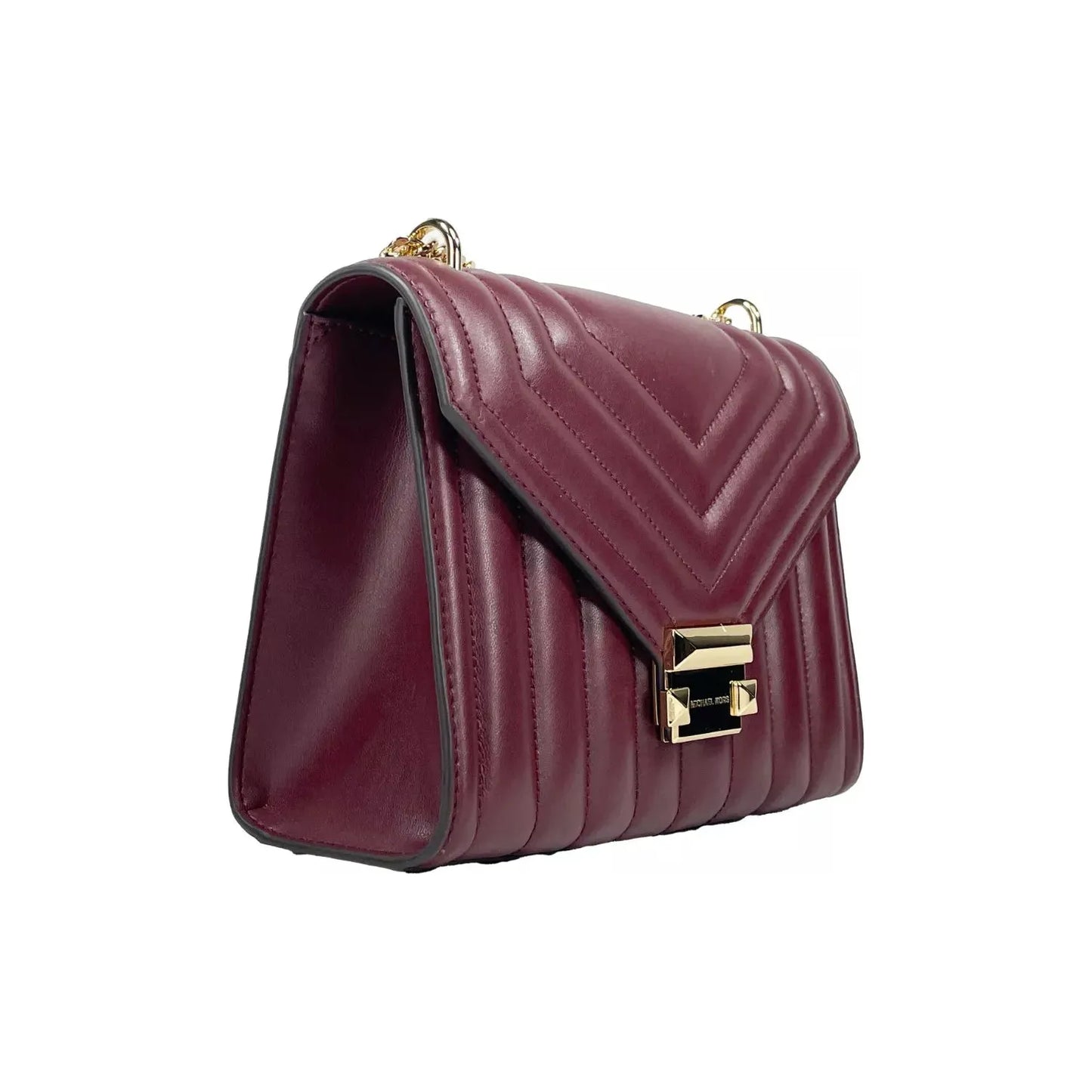 Michael Kors Whitney Medium Chain Shoulder Flap Crossbody Oxblood 87187