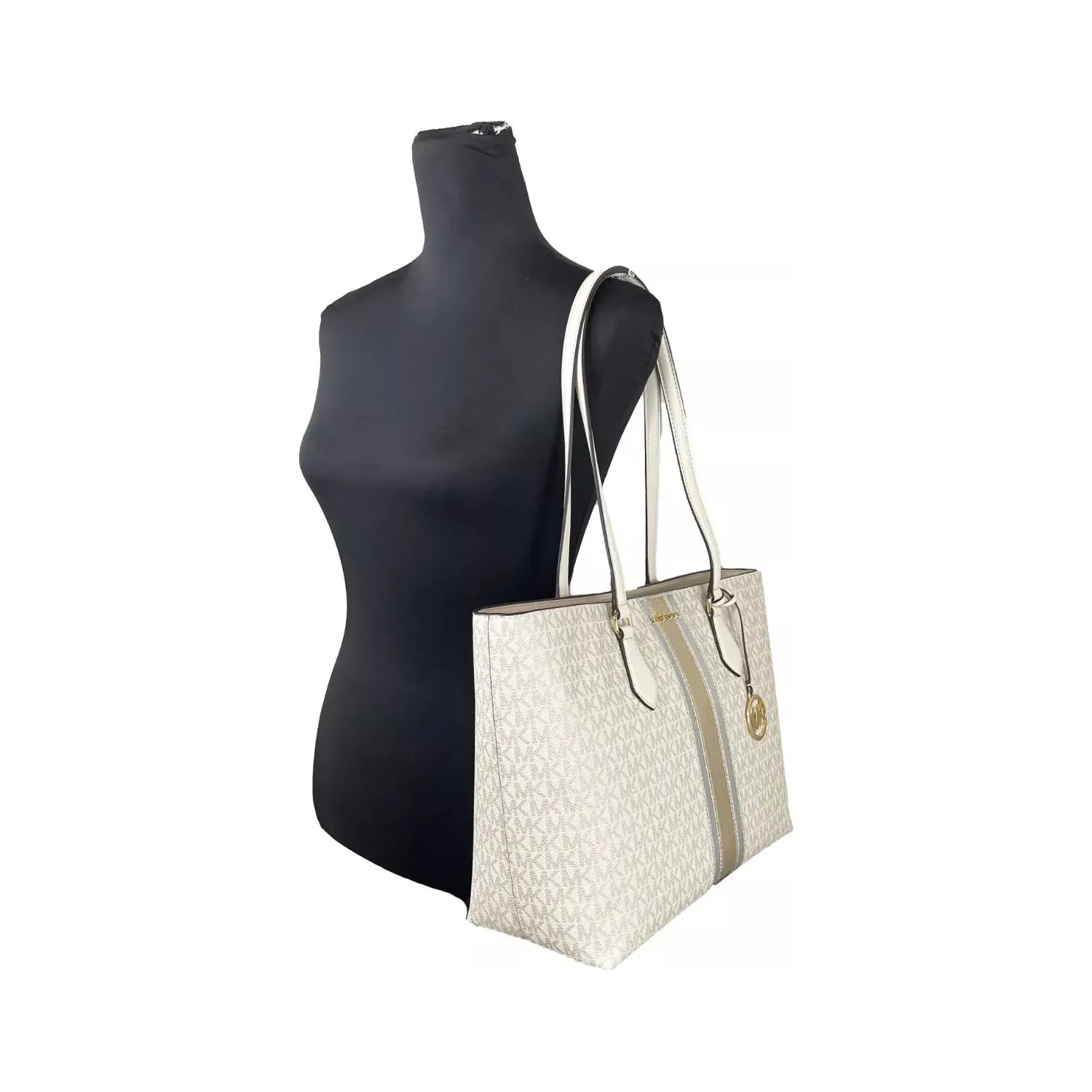Front view with bag zipped and handles upright.