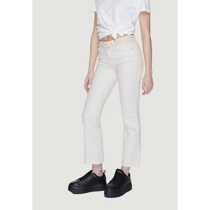 Vero Moda Beige Cotton Bootcut Jeans