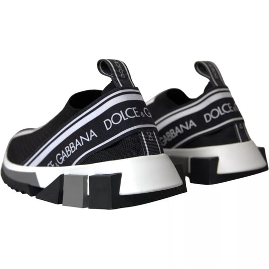 Dolce & Gabbana Black White Slip On Sorrento Sneakers Shoes 1728,67345645728,Black and White,Dolce & Gabbana,EU35.5/US5,Material: 70% Polyester 15% Viscose 10% PU 5% Elastane,Preloved,Shoes,Sneakers - Women - Shoes,Women,Women - Shoes Dolce & Gabbana LA39