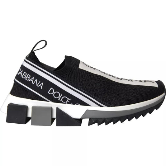 Dolce & Gabbana Black White Slip On Sorrento Sneakers Shoes 1728,67345645728,Black and White,Dolce & Gabbana,EU38/US7.5,Material: 70% Polyester 15% Viscose 10% PU 5% Elastane,Preowned / Defect,Shoes,Sneakers - Women - Shoes,Women,Women - Shoes Dolce & Gab