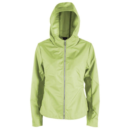 Yes Zee Green Polyester Jackets & Coat