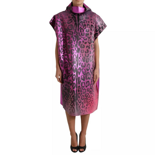 Dolce & Gabbana Pink Leopard Print Polyester Shift Midi Dress 1728,67345645728,Clothing,Dolce & Gabbana,Dresses - Women - Clothing,IT40|S,Pink,Preowned / Defect,Women,Women - Clothing Dolce & Gabbana DR28965-40