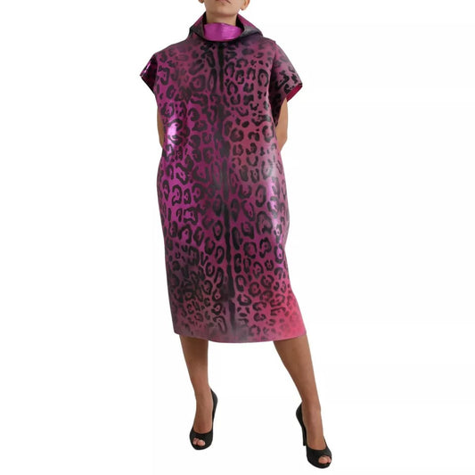 Dolce & Gabbana Pink Leopard Print Polyester Shift Midi Dress 1728,67345645728,Clothing,Dolce & Gabbana,Dresses - Women - Clothing,IT40|S,Pink,Preowned / Defect,Women,Women - Clothing Dolce & Gabbana DR28965-40
