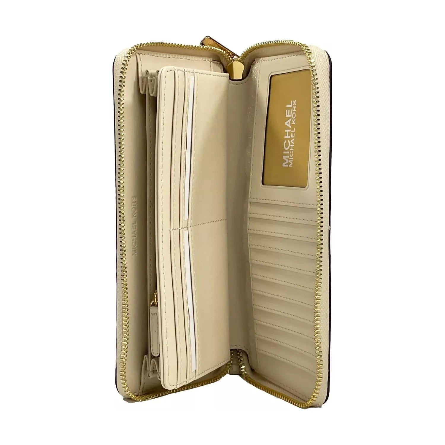 Front view with bag zipped and handles upright.