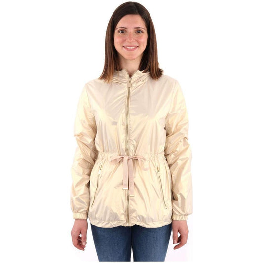 Yes Zee Beige Nylon Jackets & Coat YE-14616-L