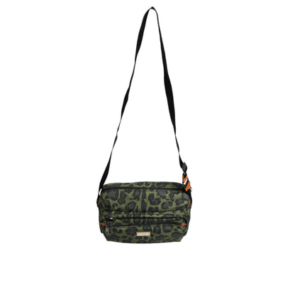 Dolce & Gabbana Green Polyester Leopard Print Shell Messenger Bag