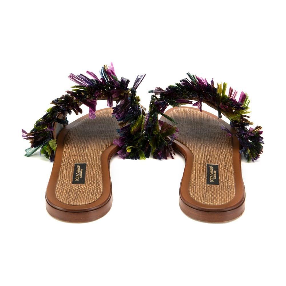 Dolce & Gabbana Multicolor Lambskin Women Sandal DO-14625-EU36/US6