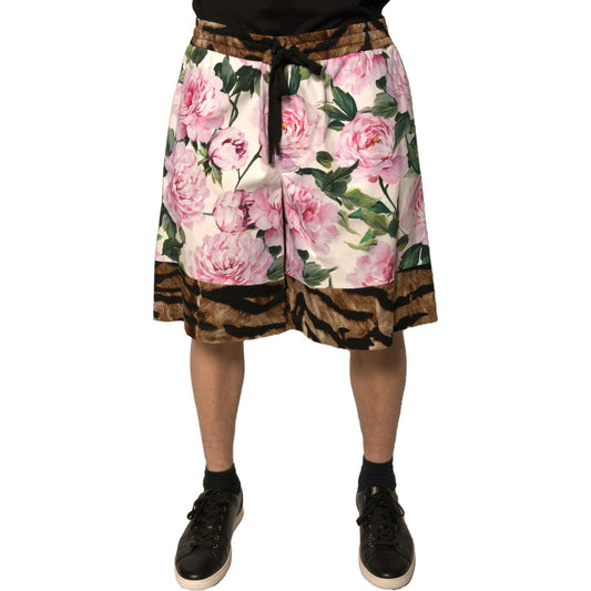 Dolce & Gabbana Multicolor Floral Cotton Men Bermuda Shorts 1728,67345645728,Clothing,Dolce & Gabbana,IT54 | XL,Material: 97% Cotton 3% Elastane,Men,Men - Clothing,Multicolor,Preowned / Defect,Shorts - Men - Clothing Dolce & Gabbana PAN75652-54