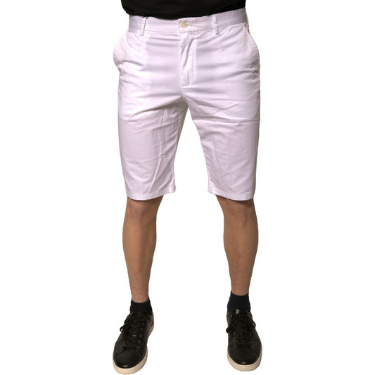 Dolce & Gabbana White Chinos Cotton Stretch Casual Shorts 1728,67345645728,Clothing,Dolce & Gabbana,IT48 | M,Material: 97% Cotton 3% Elastane,Men,Men - Clothing,Preowned / Defect,Shorts - Men - Clothing,White Dolce & Gabbana PAN75655-48