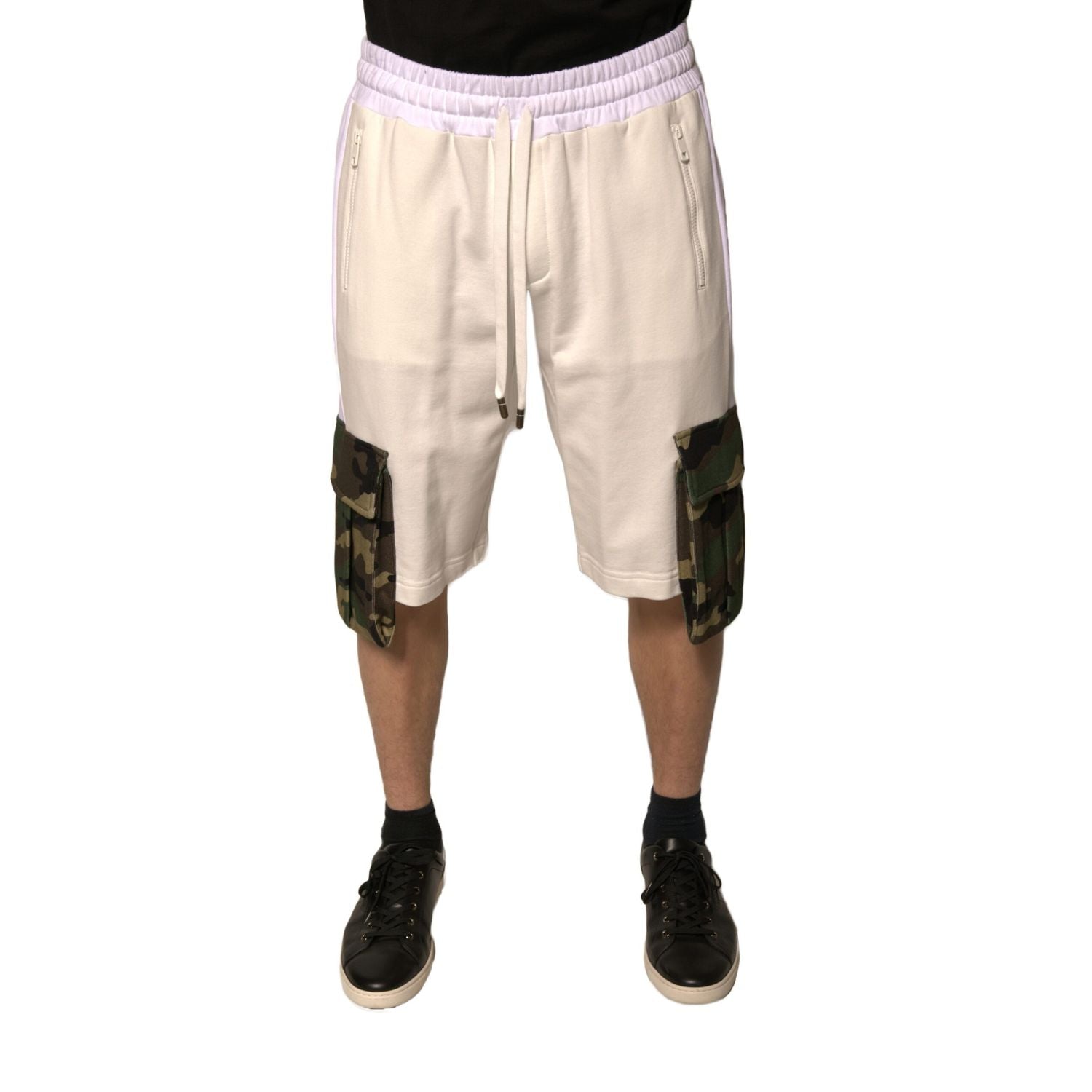 Dolce & Gabbana Beige Cotton Men Casual Cargo Bermuda Shorts