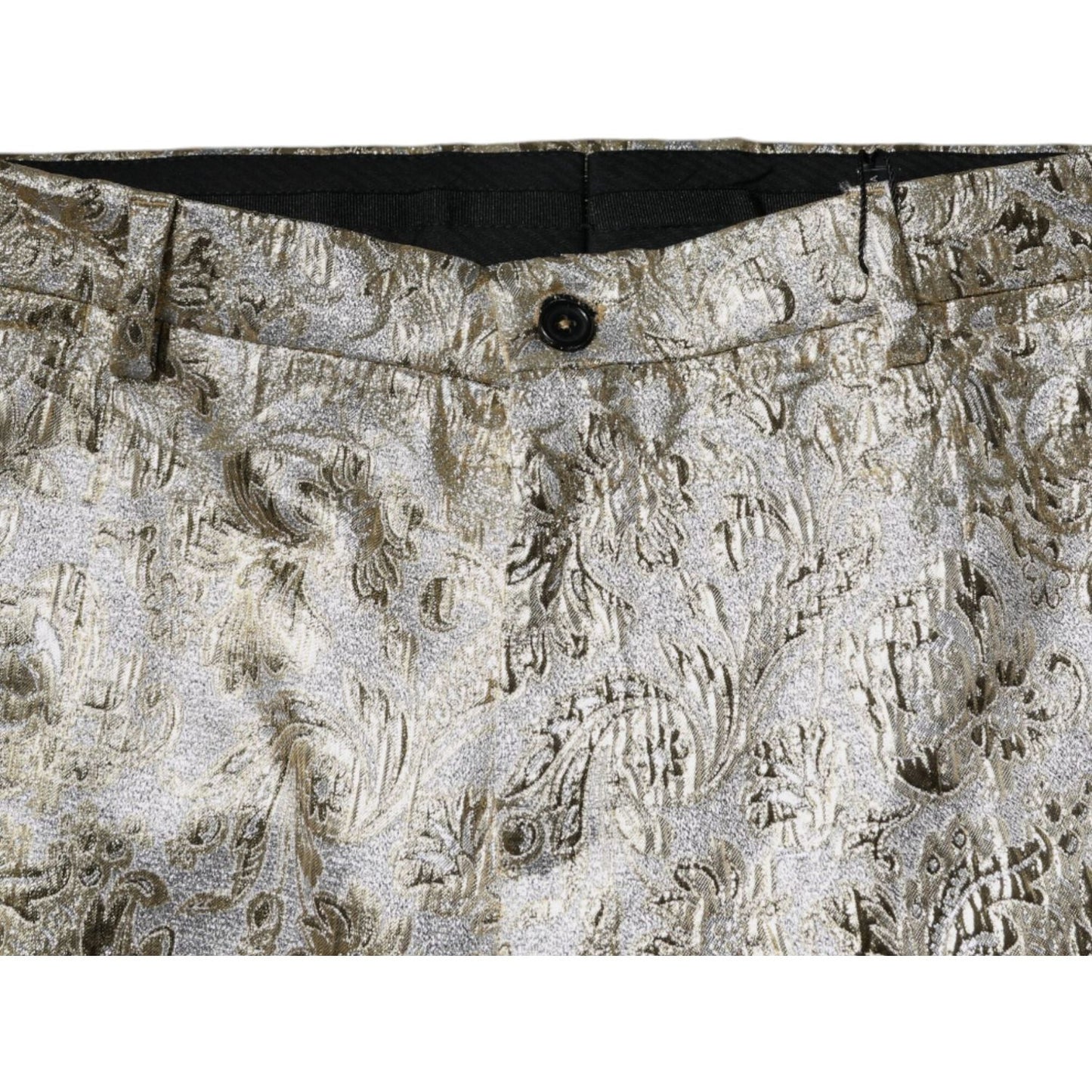 Dolce & Gabbana Gold Floral Jacquard Men Dress Pants PAN74949-48