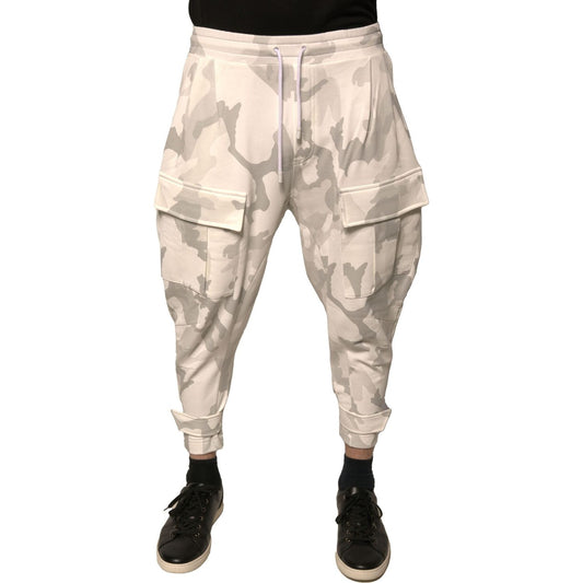 Dolce & Gabbana White Camouflage Cargo Jogger Pants