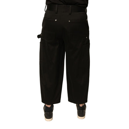 Dolce & Gabbana Black Cotton Mid Waist Cropped Pants