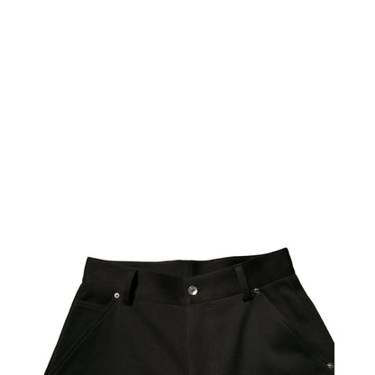Dolce & Gabbana Black Cotton Mid Waist Cropped Pants
