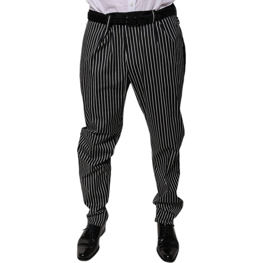 Dolce & Gabbana Black Stripes Skinny Dress Pants