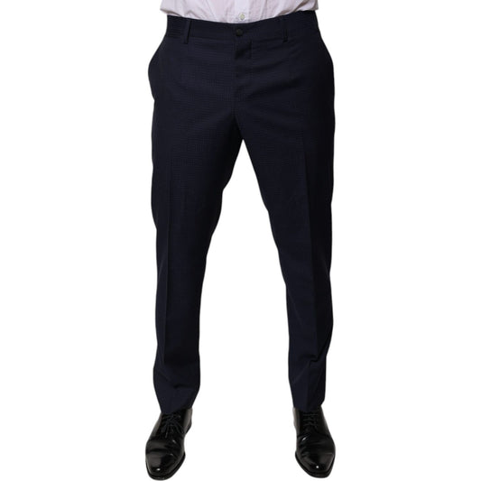 Dolce & Gabbana Dark Blue Cotton Men Dress Pants