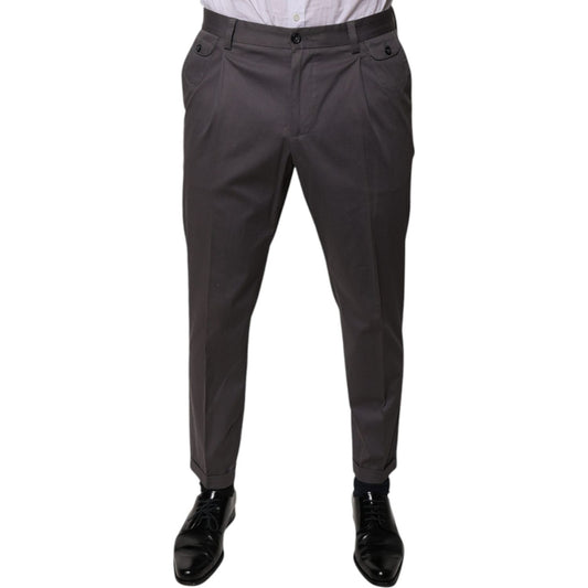 Dolce & Gabbana Dark Gray Mid Waist Dress Pants