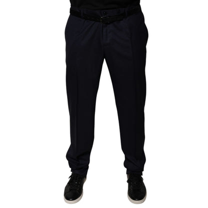 Dolce & Gabbana Dark Blue Tapered Formal Dress Pants