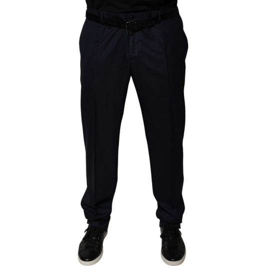 Dolce & Gabbana Dark Blue Tapered Formal Dress Pants