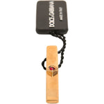 Dolce & Gabbana Gold Tone Brass Crystal Branded Tie Clip Bar SMY10643
